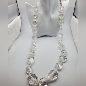 Rock candy‎ crystal clear faceted chandelier necklace N2239